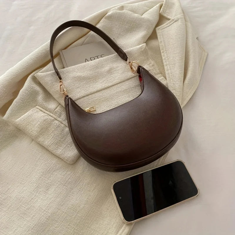 Shoulder Bags Women NEW Fashionable High-end Moon-shaped Baseball Bag Showing Luxury Women's Single Shoulder Bag