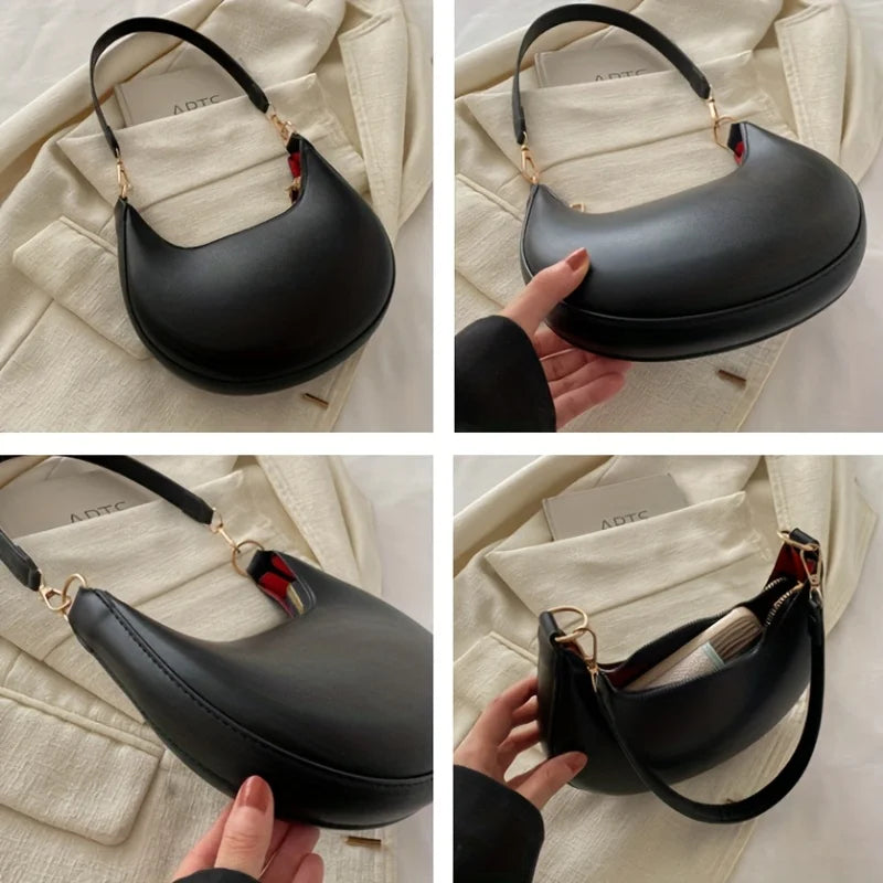 Shoulder Bags Women NEW Fashionable High-end Moon-shaped Baseball Bag Showing Luxury Women's Single Shoulder Bag